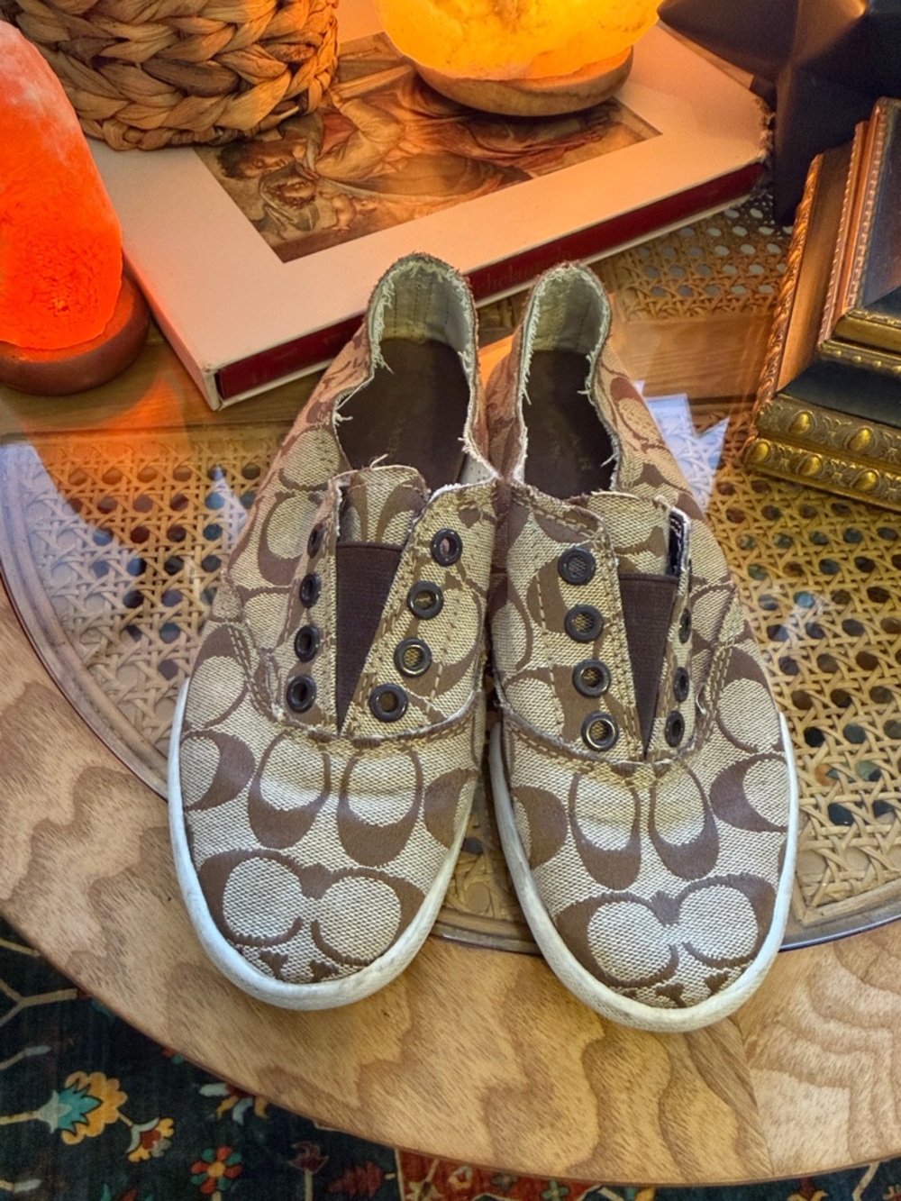 Coach Tan Signature Canvas Slip-On Sneakers - Picture 3 of 8